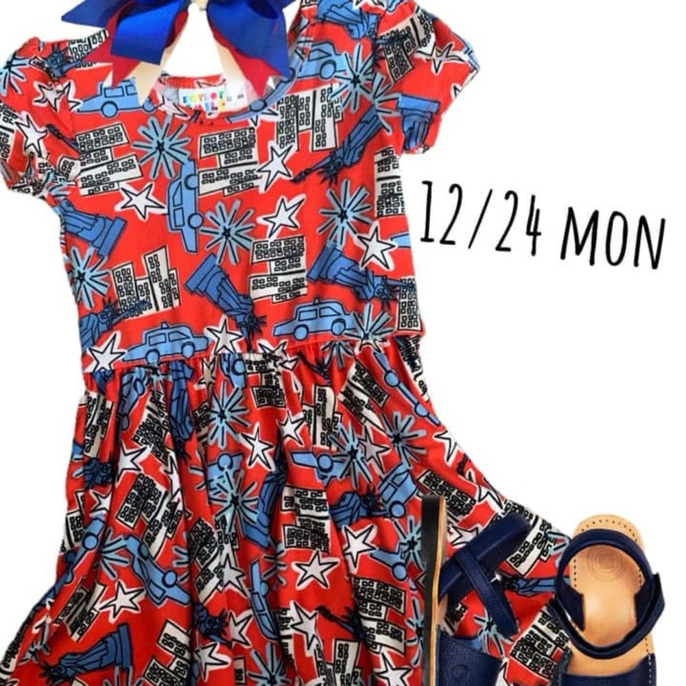 DotDotSmile NewYork City themed Red Graphic Kids Dress
